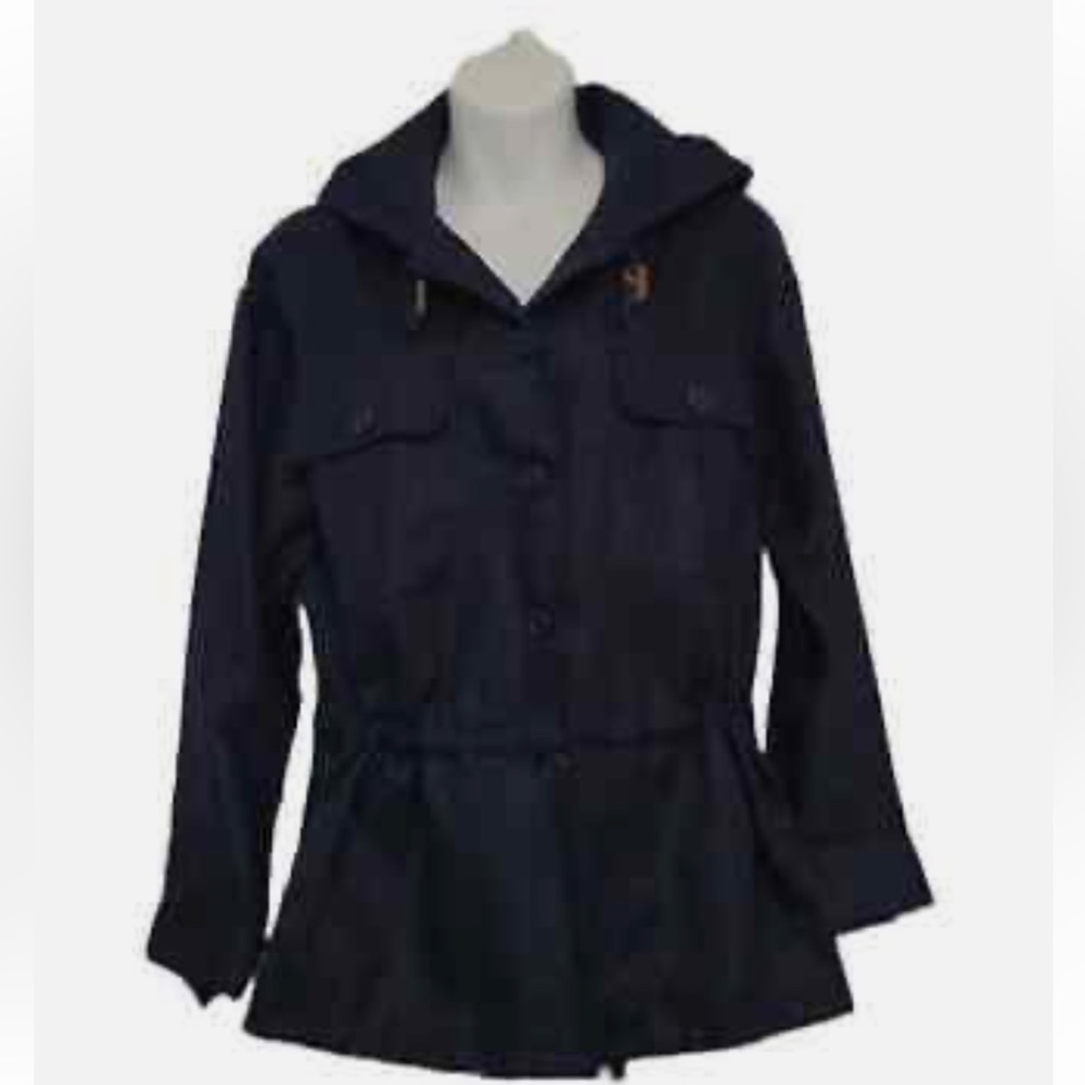 Ralph Lauren utility linen navy blue jacket sz large - Picture 2 of 10